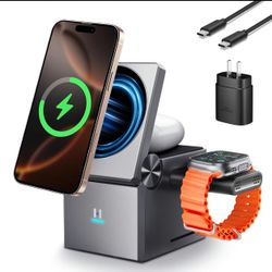 3-in-1Wireless Charger for Apple Watch, AirPods and iPhone 12 13 14 15 16, Multi-function Fast Charger,Wireless Charger for Home and Office