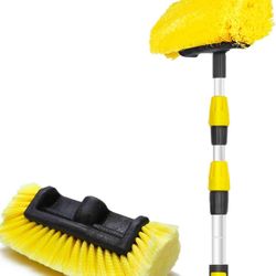 5-12 Foot (20 ft Reach) Car Wash Brush with 12-Inch Soft Bristle ,Gutter Cleaner , On/Off Switch Telescopic Car Truck Washing Brush
