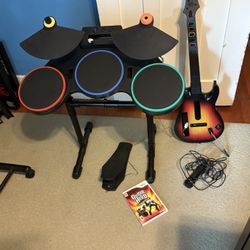 Wii Guitar Hero Complete band Game 