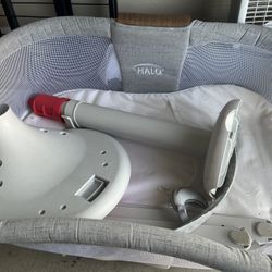 HALO BassiNest Luxe Swivel Sleeper - Over-Bed Baby Bassinet with 360° Rotation, Vibrations, White Noise, Nightlight, and Safe Close-Sleeping Design, D