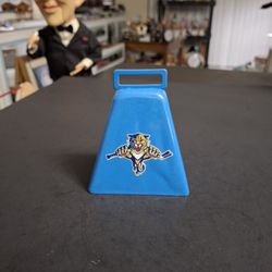 Florida Panthers Fan Cow Bell 2007 Marked NHL With Panthers Logo 3.5"H