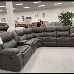 Dark Holcroft 3 Piece Reclining Sectional Couch Living Room Set 🌟🌟 Ashley 👍 Financing Available ✅