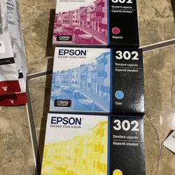 Epson 302 Magenta, Yellow, Cyan Ink Cartridge Genuine New