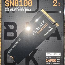 WD BLACK 2TB SN8100 NVMe Internal Gaming SSD Gen5 PCIe M.2 2280 (14900MBs) Solid State Drive