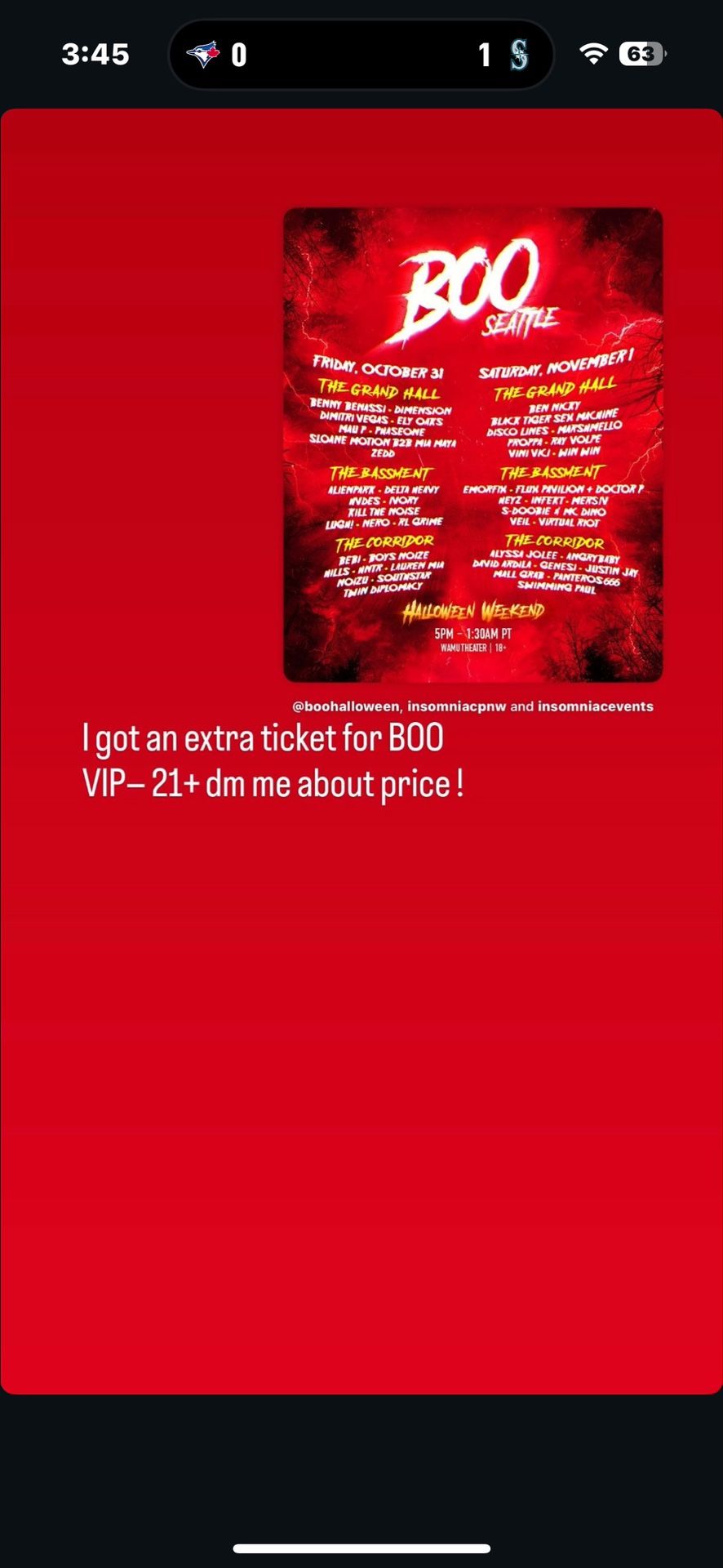 BOO HALLOWEEN TICKET 