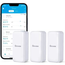 Govee Thermometer Humidity Sensors 3 Pack Retails For 39.99