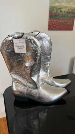 Silver cowboy boots