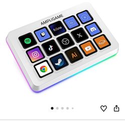 FIFINE AmpliGame Gaming Controller with 15 Shortcuts for OBS Streaming Studio with Macro Keys, Trigger Actions, PC Media RGB Controller for Content Cr