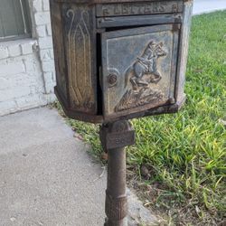 Antique cast iron Victorian mailbox