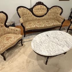 French 3 Piece Set Antique Sofa Chairs