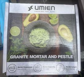Granite Mortar and Pestle Set guacamole bowl Molcajete 8 Inch - Natural Stone