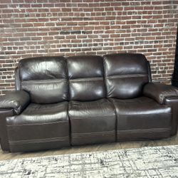 Delivery Available Flexsteel brown leather recliner sofa couch retails 3400