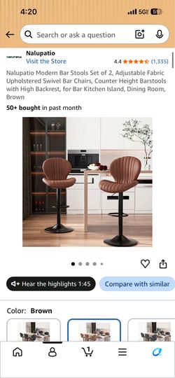 Nalupatio Modern Bar Stools Set of 2