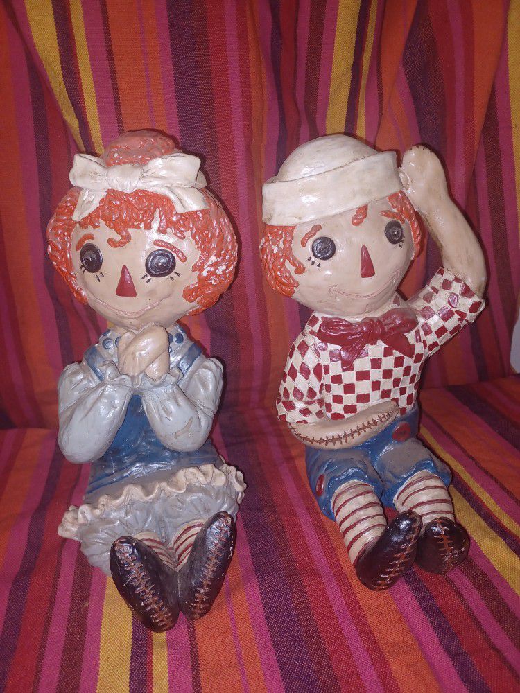 York 1969 Raggedy Ann & Andy Vintage Figurines