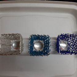 Candle Holder Decorative Glass Beads