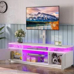 TV Stand for TVs up to 70" with 2 Storage Cabinets and RGB LED Lights (brand new unopened box)