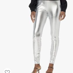 Metallic Silver Leggings Medium