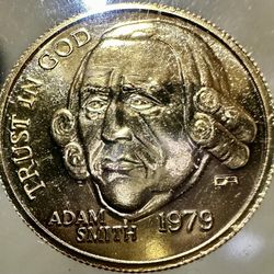 1979 Adam Smith 1/10 Oz 90% Trust In God Gold 