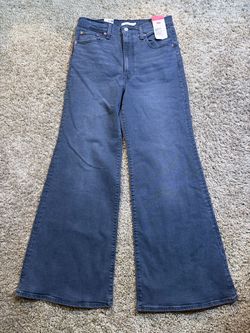 NWT Levi's Ribcage Bell Wide Leg Jeans Size 31x32 Black