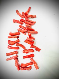 Genuine salmon-pink coral knotted strand