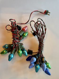 2 Strands Of Working Vintage Christmas Lights