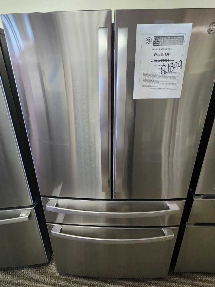 Profile 29 cu. ft. Smart 4-Door French- Door Refrigerator Stainless Steel w/Door in Door, Dual-Dispense AutoFill Pitcher