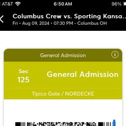Columbus Crew Sporting Kansas City Fri 8/9 Leagues Cup Nordecke GA