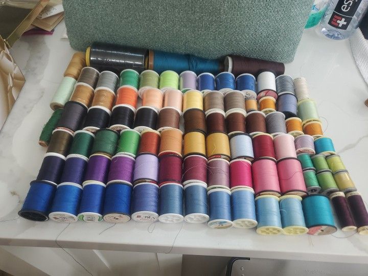 Both New & Opened Variety of Colored Thread Bundle for Sewing, Embroidery, Etc