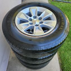Chevy 17's STOCK Rims And Tires  Rim's chevy Silverado/Tahoe/Suburban/GMC/YUCON /255/70/17 All matching GENERAL GRABBER HTS Tires  6 lugs  TPS SENSORS