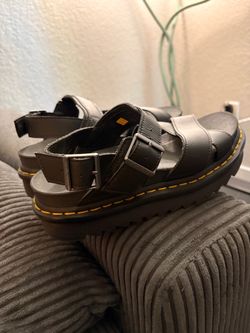 Dr. Martens Black Leather Platform Sandals