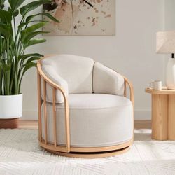 Better Homes & Gardens Lillian Swivel Birdcage Chair, Natural Pine