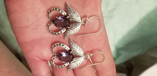 925 solid silver tanzanite earrings