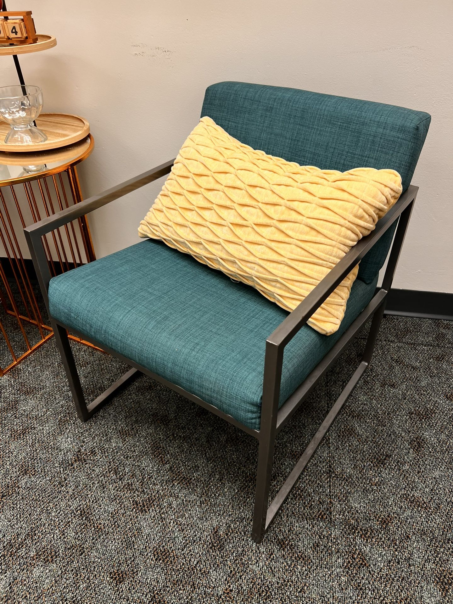 Teal Accent Chair (Metal Frame)