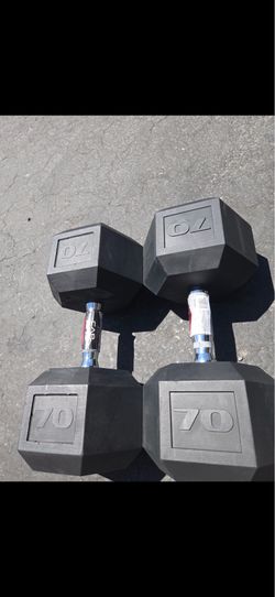 70 lbs dumbbells set pair