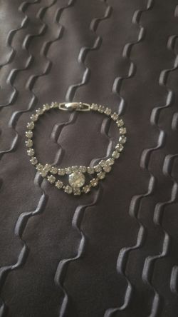 Vintage Silver-Tone Rhinestone Cocktail Bracelet - 7"