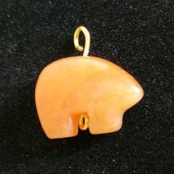 Sunset Quartz Bear Charm Pendant 