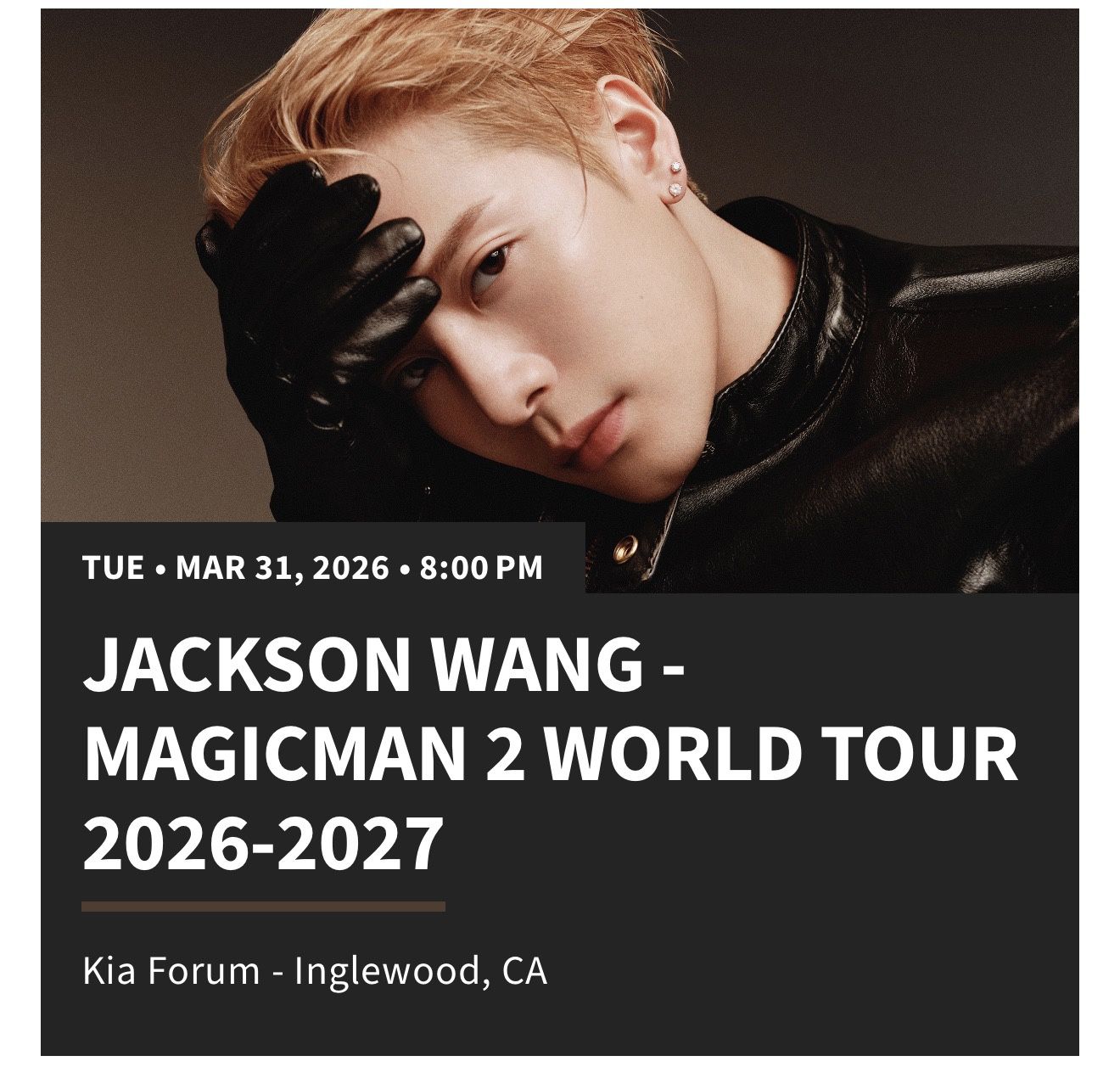 Jackson Wang Ticket
