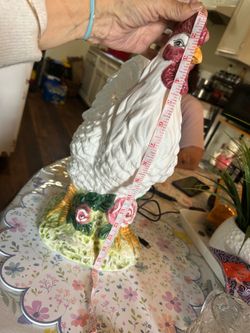 Two decorative chickens.