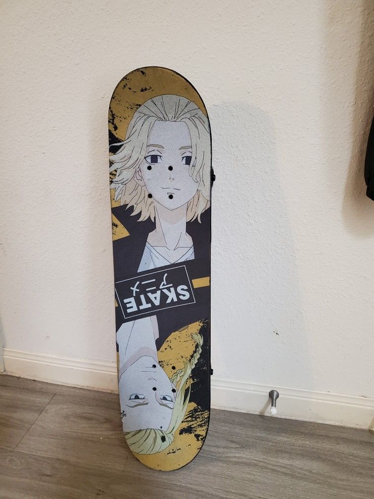 TOKYO REVENGERS Anime Skateboard. New. Custom Built! 31"x7.75" 9 Ply Laminated Maple Deck. 5" Aluminum Trunks. 53mmx29mm Wheels. Abec 3 Bearings.