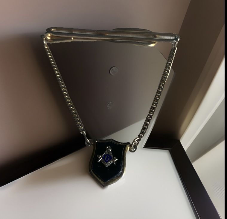 Vintage Tie Clasp Bar Clip G Compass Lodge Masonic Fraternity Free Mason Blue