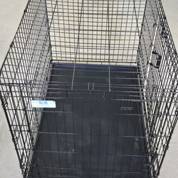 Double Door Folding Wire Dog Crate with Divider Panel

