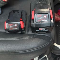 Milwaukee Brand new six amp and small to amp battery