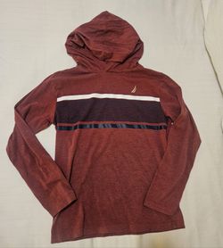 Boys Nautica Long Sleeve Hood Tee Size M