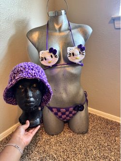Crochet hello kitty bikini