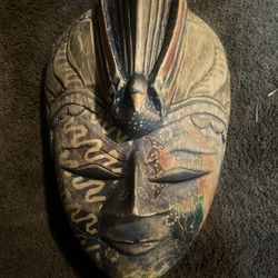 Hand Carved Wooden Mask 
