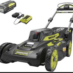 Ryobi 40 V 20" Self Propelled Lawn Mower Black Green Ry401012