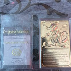 23K GOLD-PLATED POKÉMON MEWTWO TRADING CARD WITH CERTIFICATE OF AUTHENTICITY