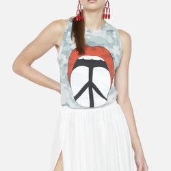 Lauren Moshi Peace Tounge Camo Tank 