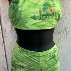 halter top and shorts swimsuit