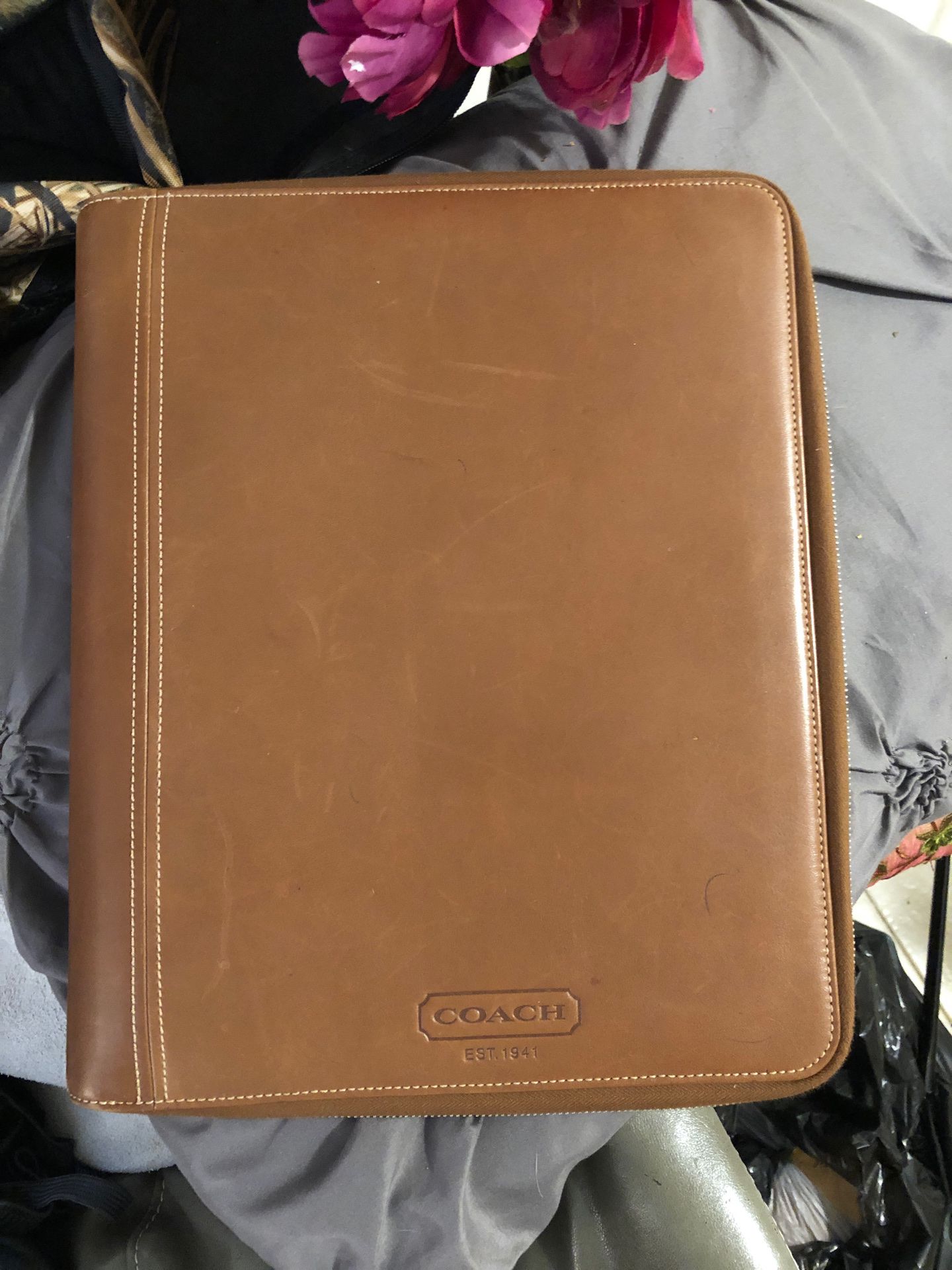 Coach leather Business binder